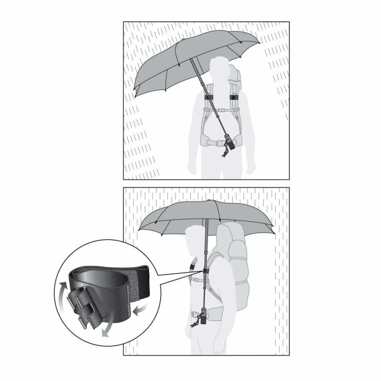 Telescope Hands Free Trekking Umbrella