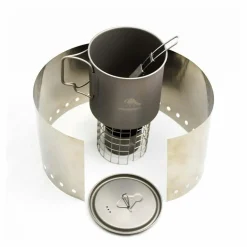 Titanium Alcohol Stove Cook System with 650ml Pot