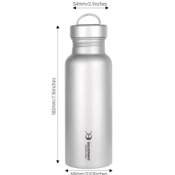 Titanium Water Bottle 500ml - Round
